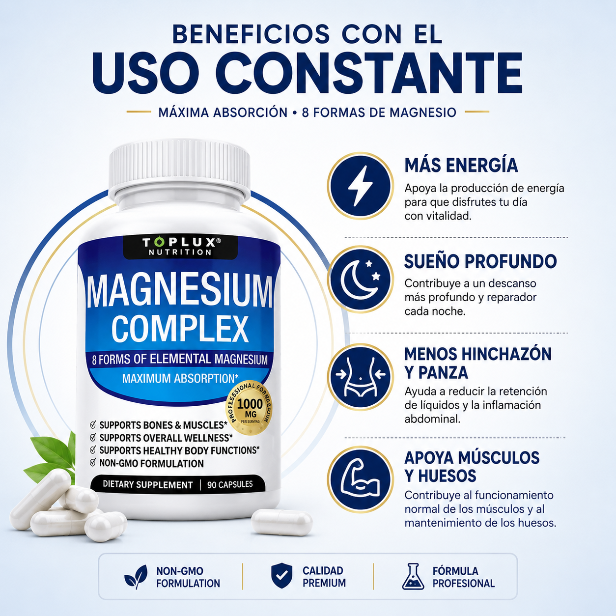 Suplemento Magnesio Complex Toplux 90 cp