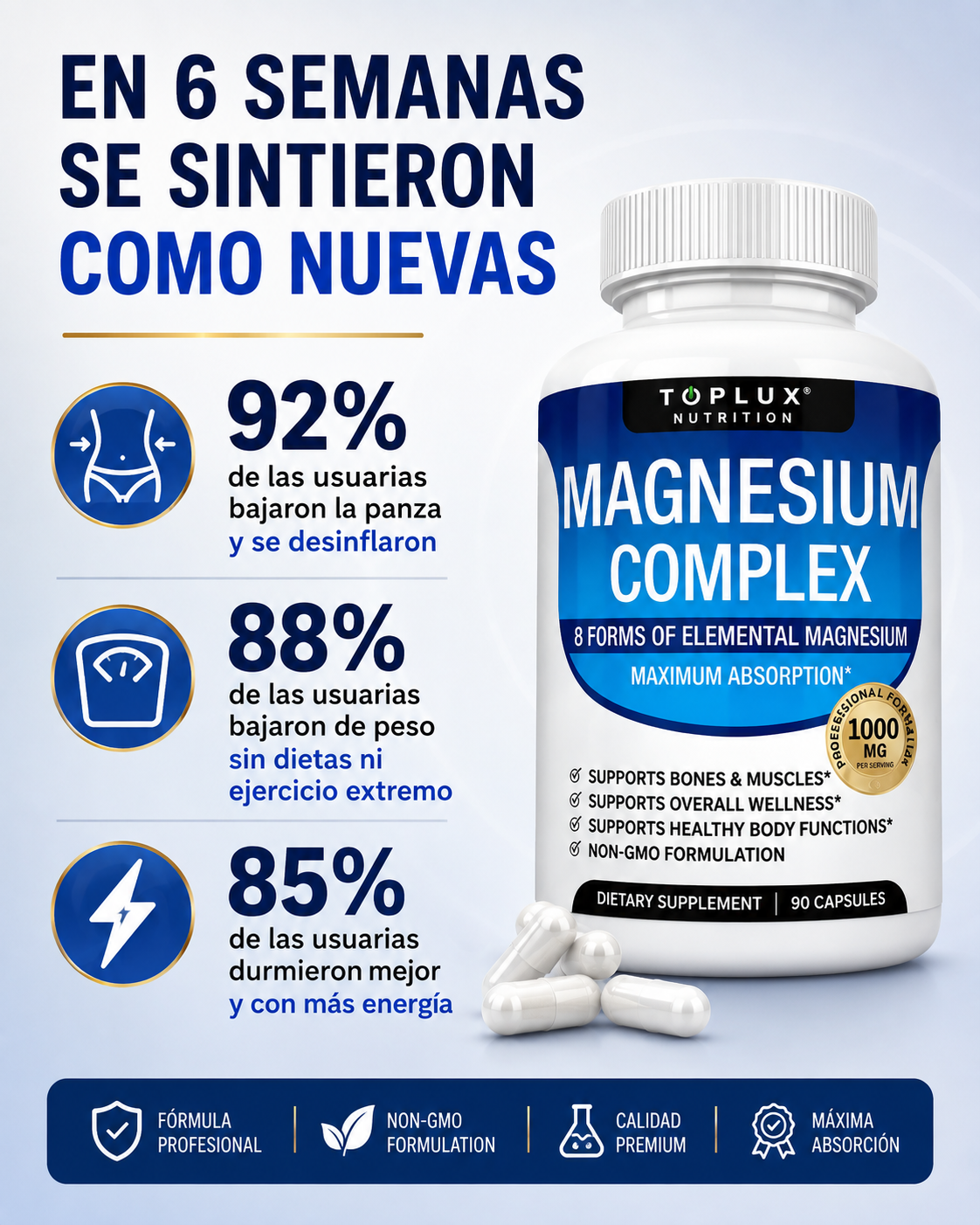 Suplemento Magnesio Complex Toplux 90 cp